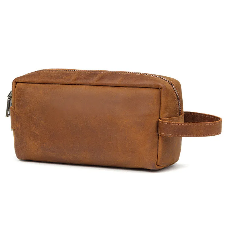 Crazy Horse Leather Toiletry Bag