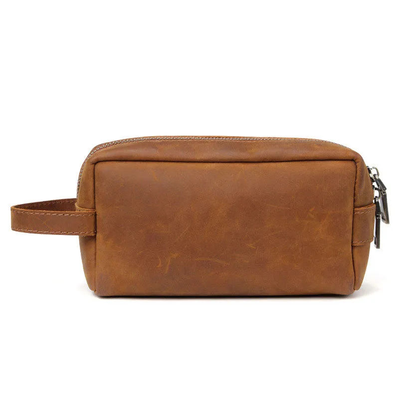 Crazy Horse Leather Toiletry Bag