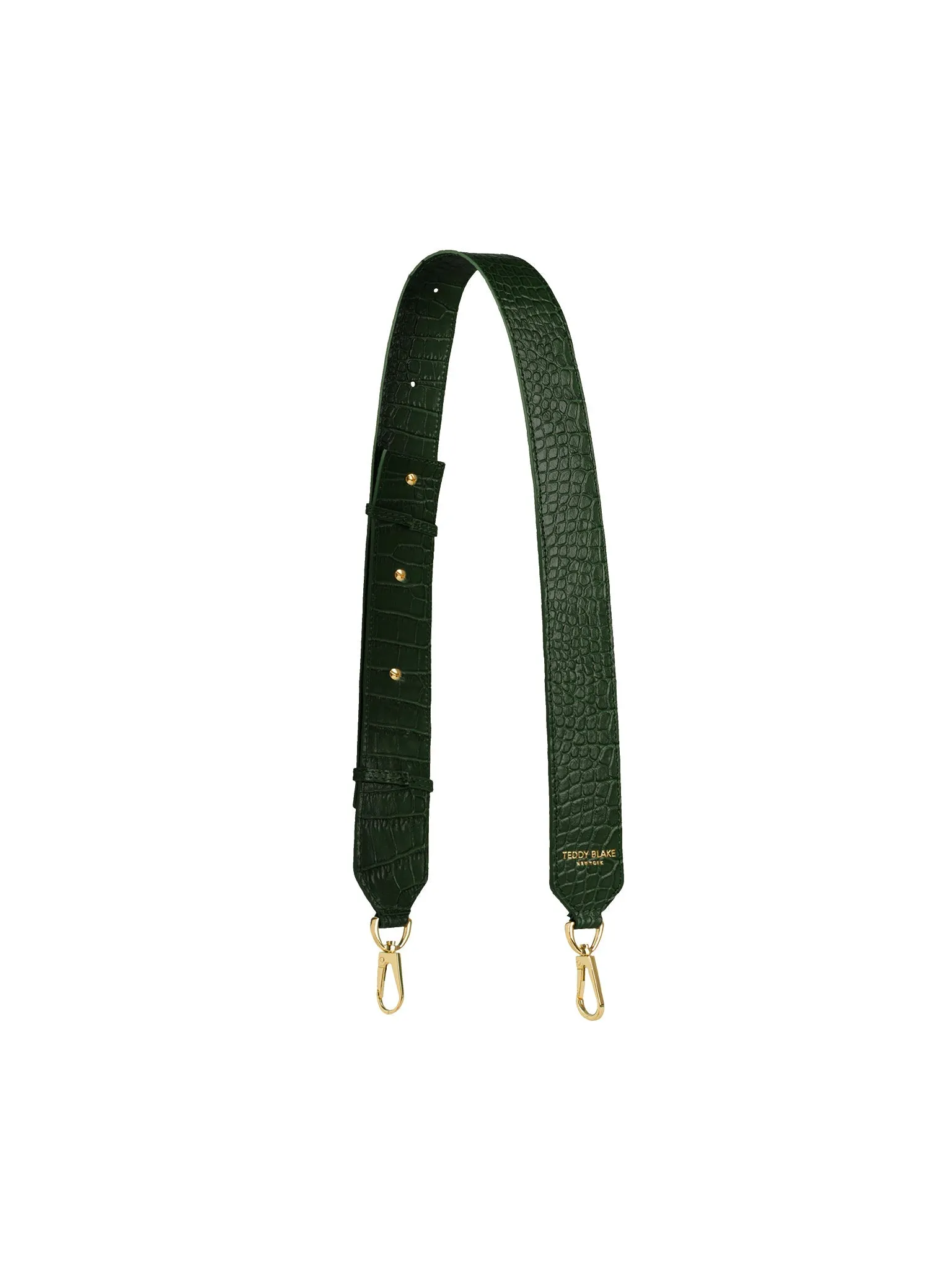 Croco Leather Wide Strap - Dark Green