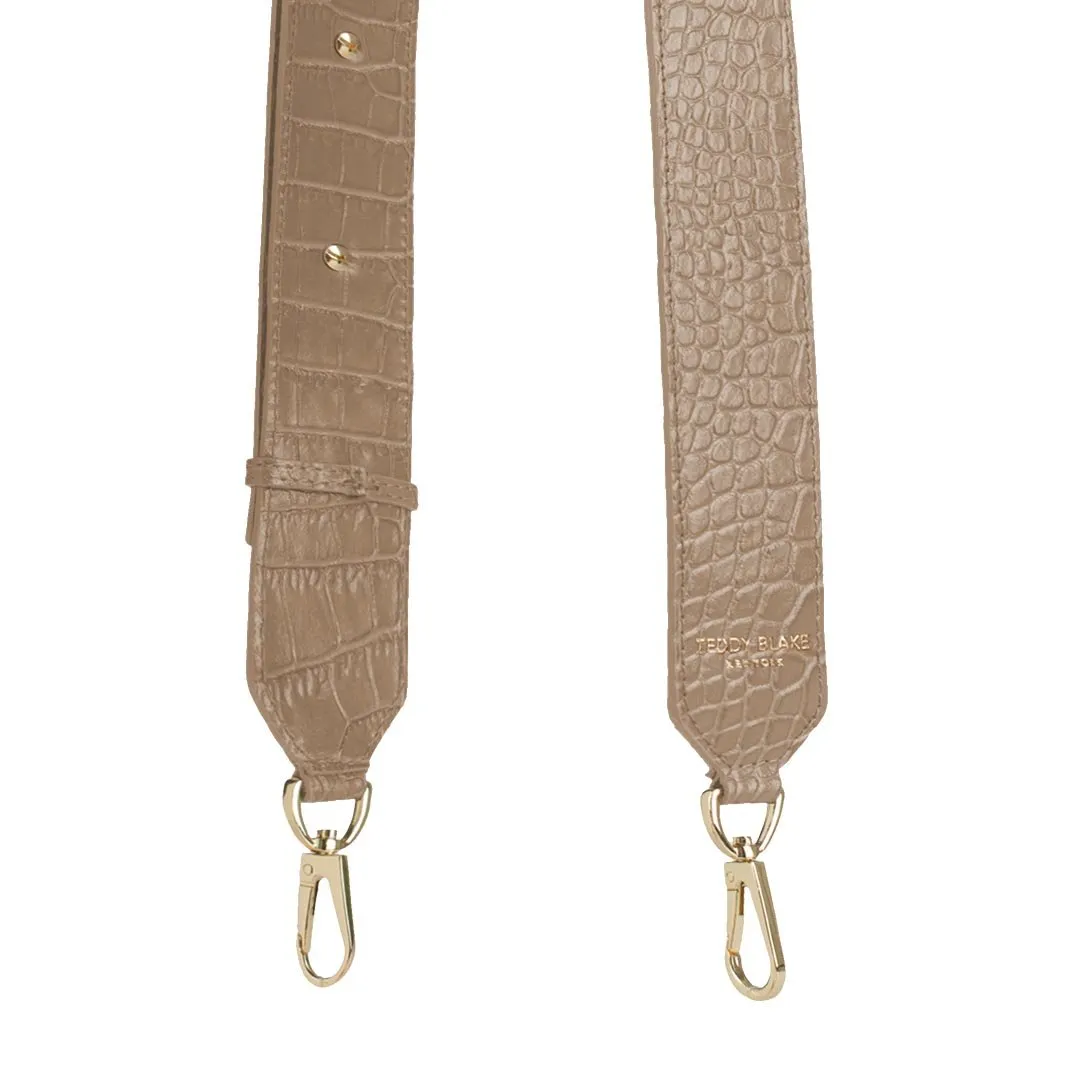 Croco Leather Wide Strap - Light Beige