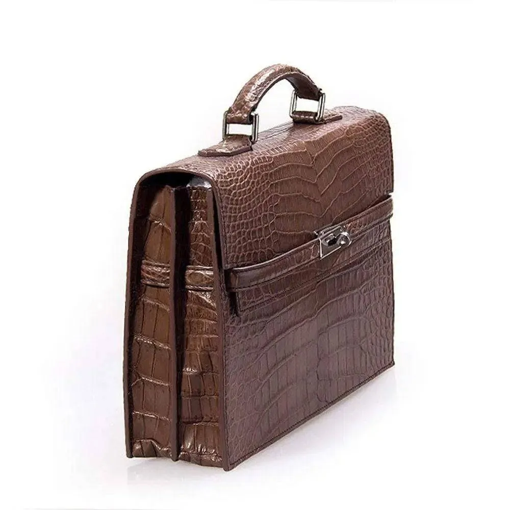 Crocodile  Leather Briefcase For Men