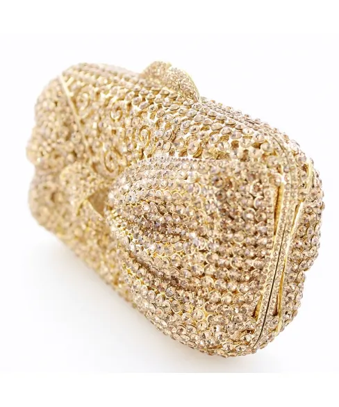 Crystal Embellished Bow Evening Bag