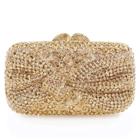 Crystal Embellished Bow Evening Bag