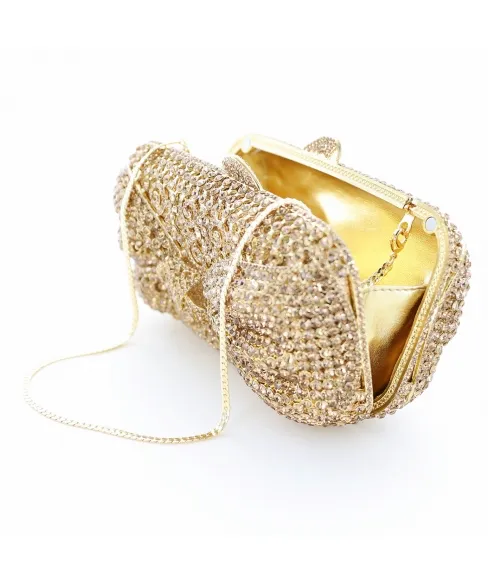 Crystal Embellished Bow Evening Bag