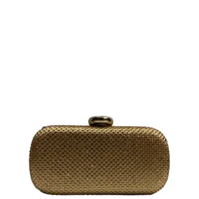 Crystal Stone Gold Clutch