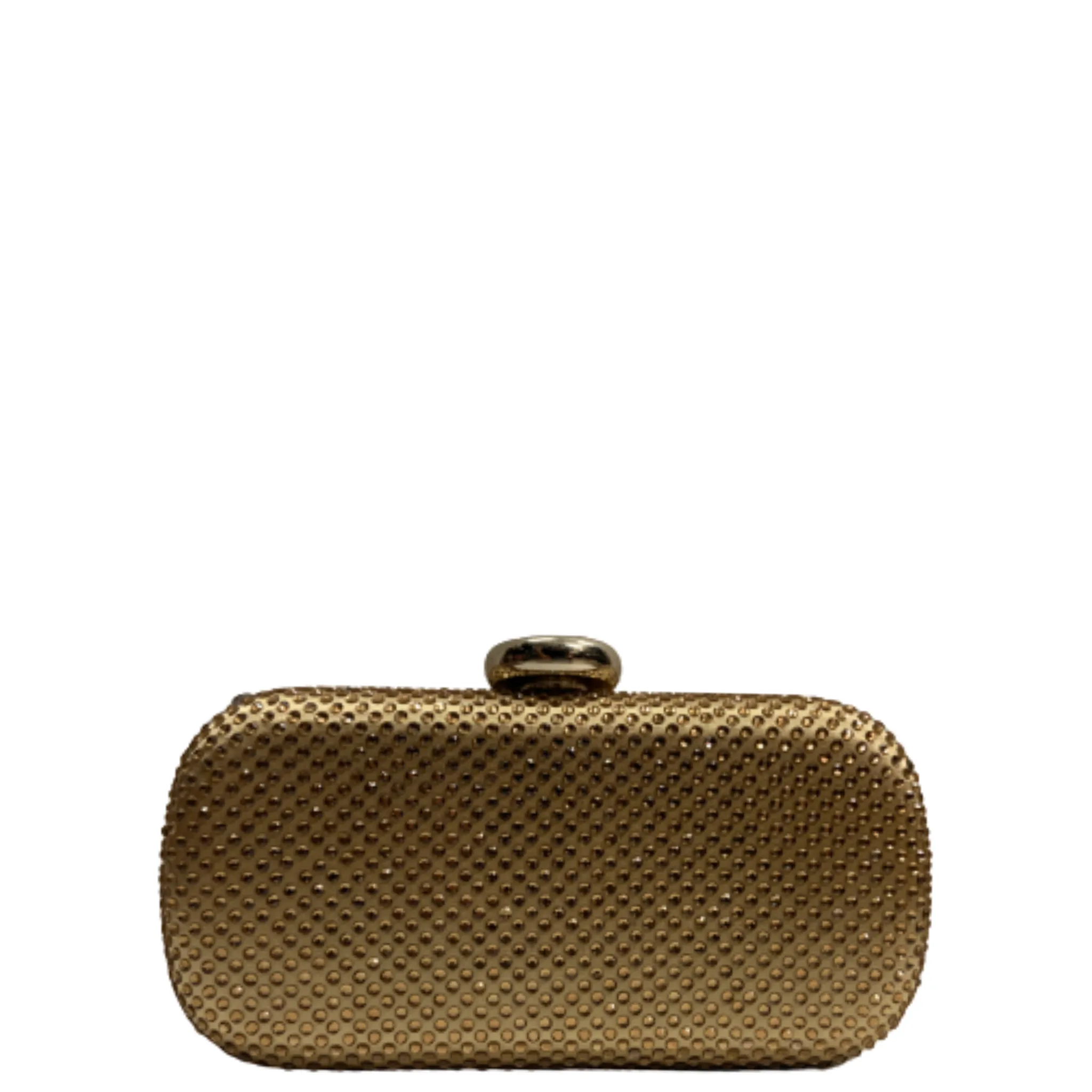 Crystal Stone Gold Clutch