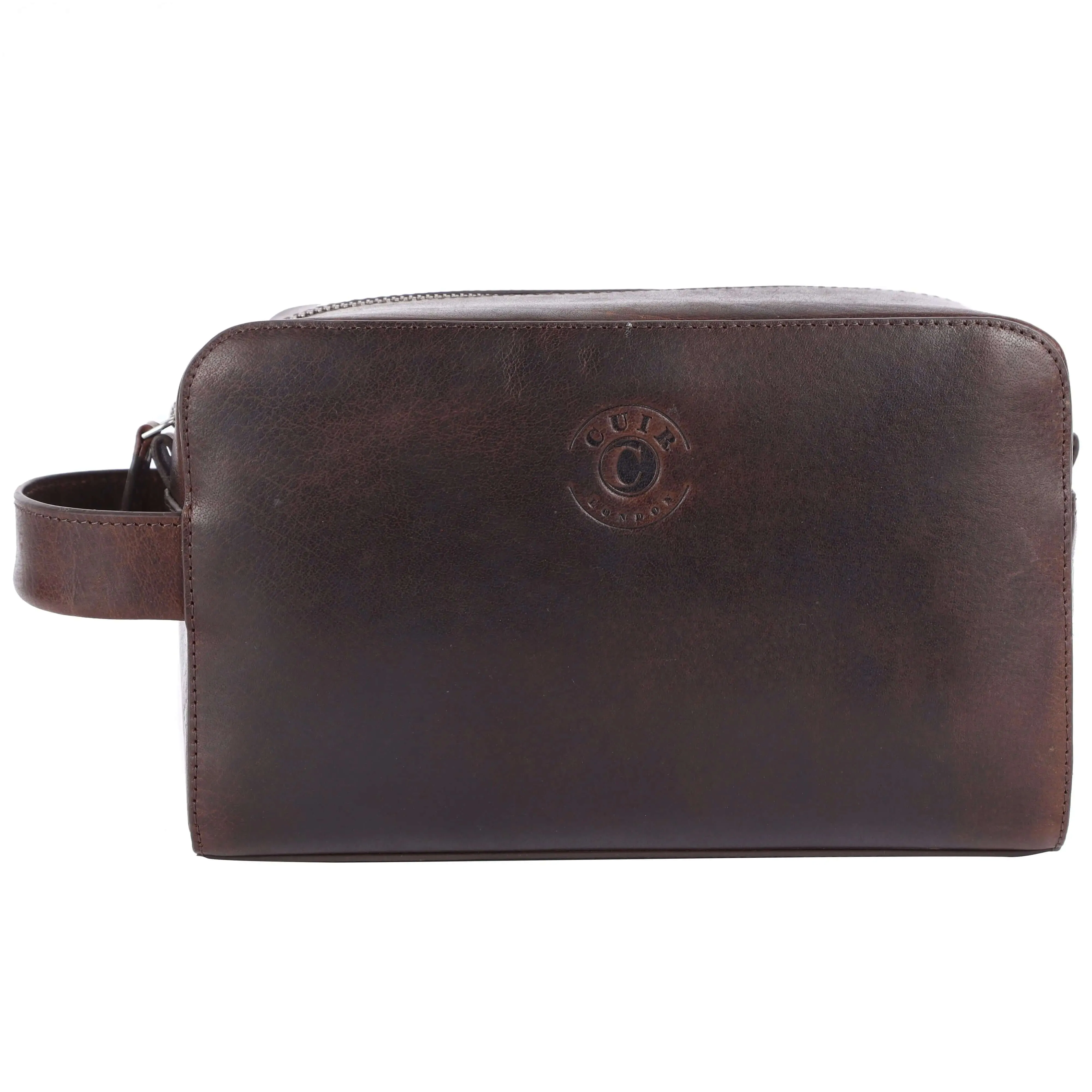 Deep Brown Wash Bag: 14.5x24x10 cm Dimensions