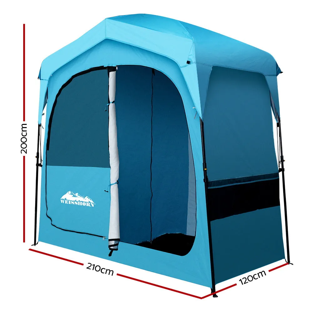 Double Shower Toilet Tent w/ Storage & Carry Bag, Weisshorn