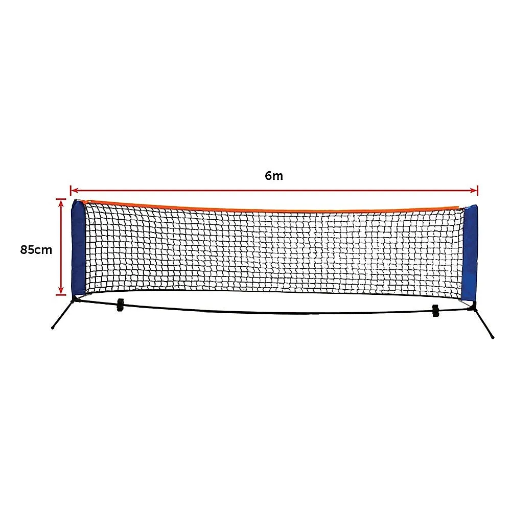 Durable Foldable 6m Mini Tennis Net & Post Set with Carry Bag