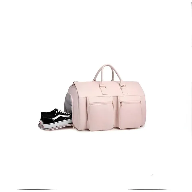 Elegant Duffel Bag With Front Zipper Pockets