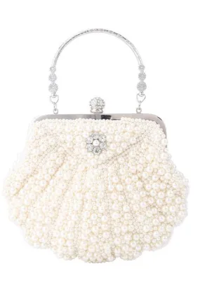 Elegant Pearls Women Shell Handbag