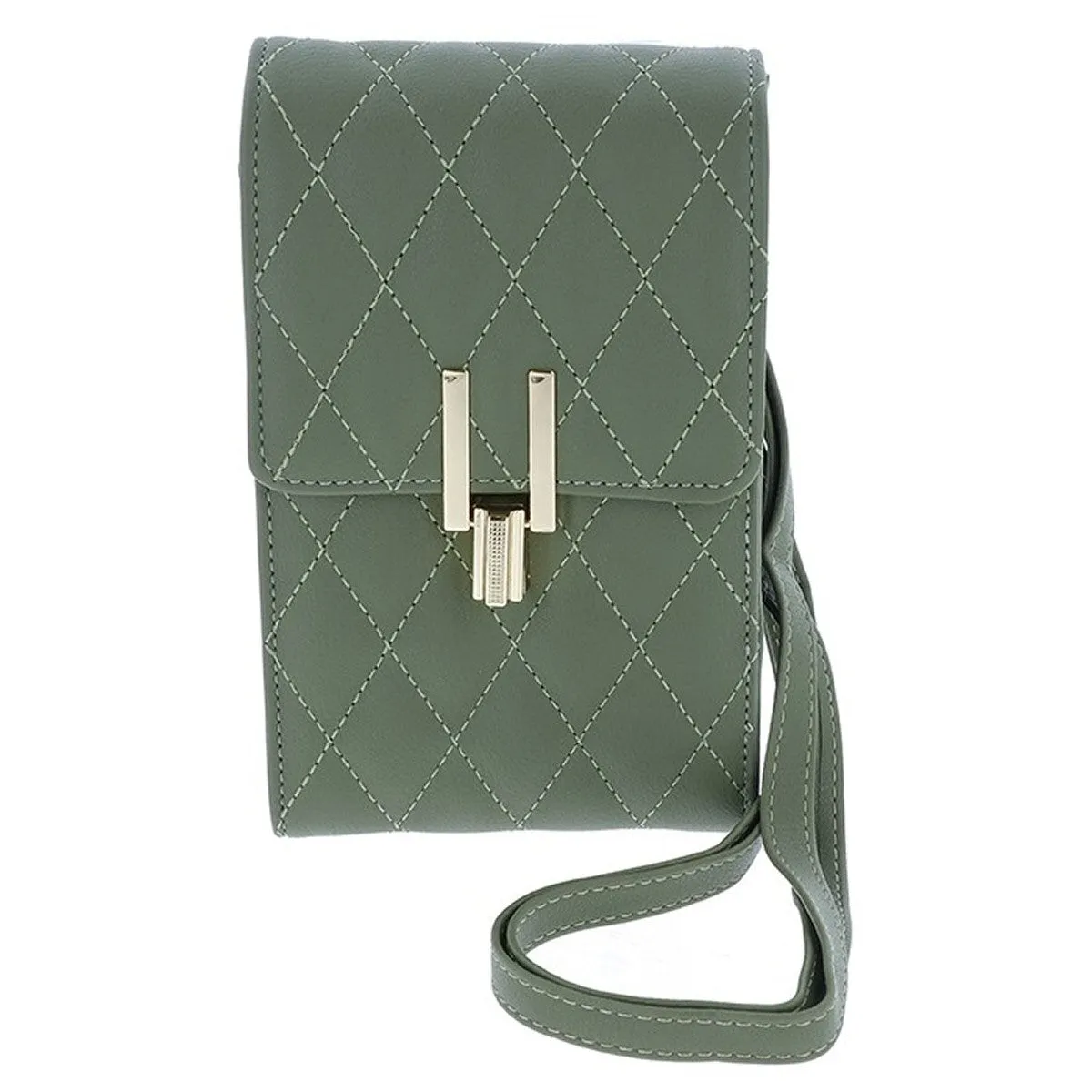 Equilibrium 18cm Sage Diamond Quilt Mobile Phone Bag