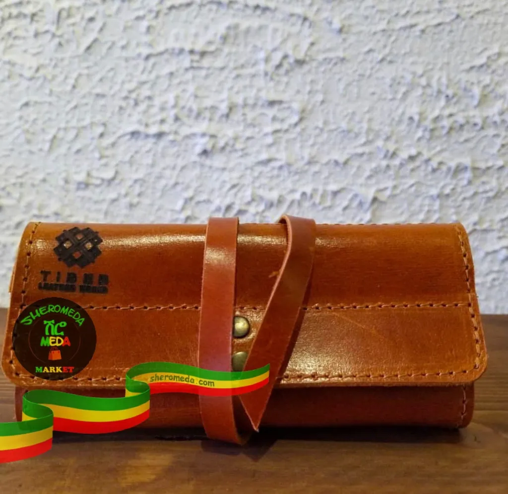 Ethiopian leather cable bag