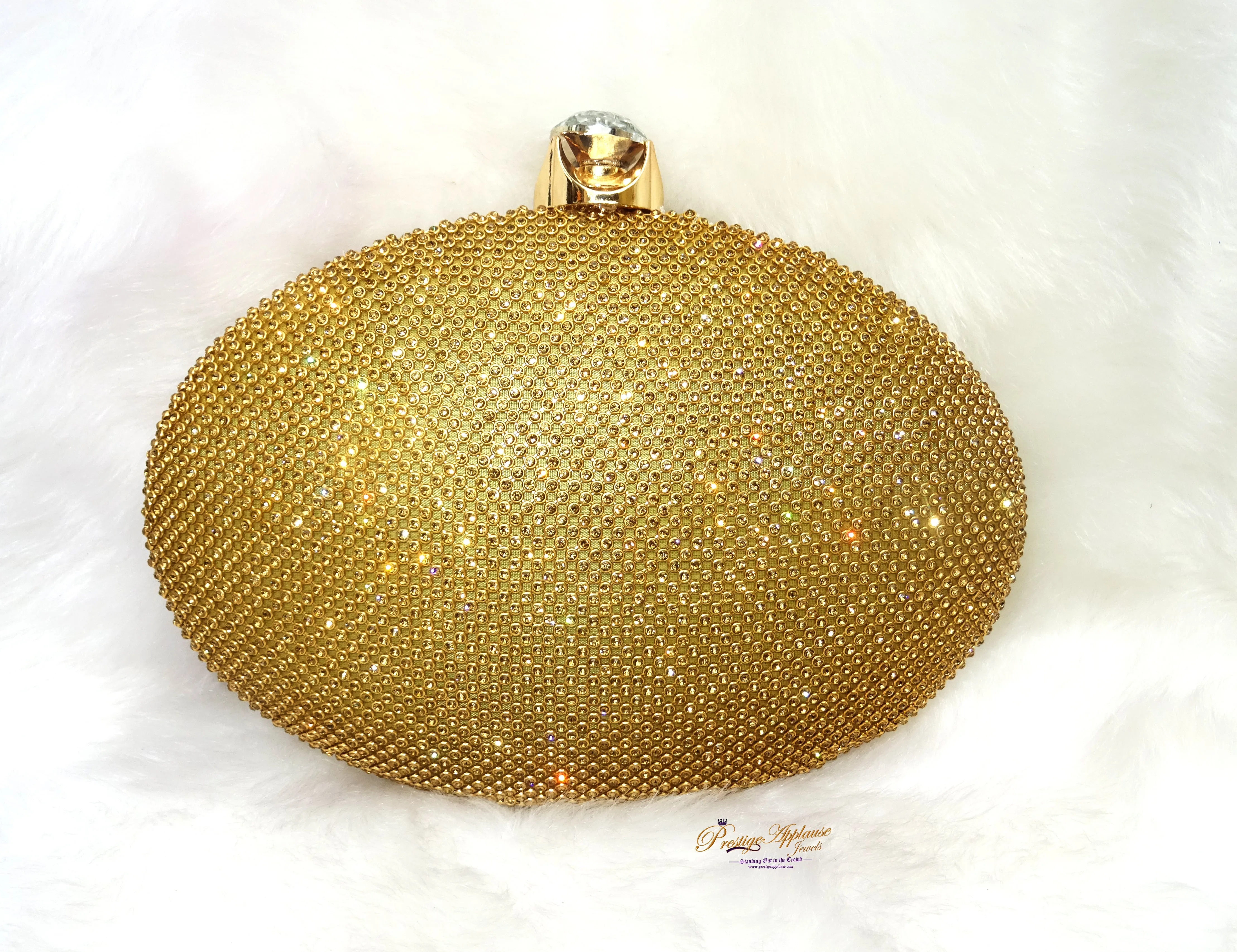 Evening Clutch Bag Gold Silver Bag for Women Floral Diamante Oval Formal Dressing Handbag for Wedding Party Prom