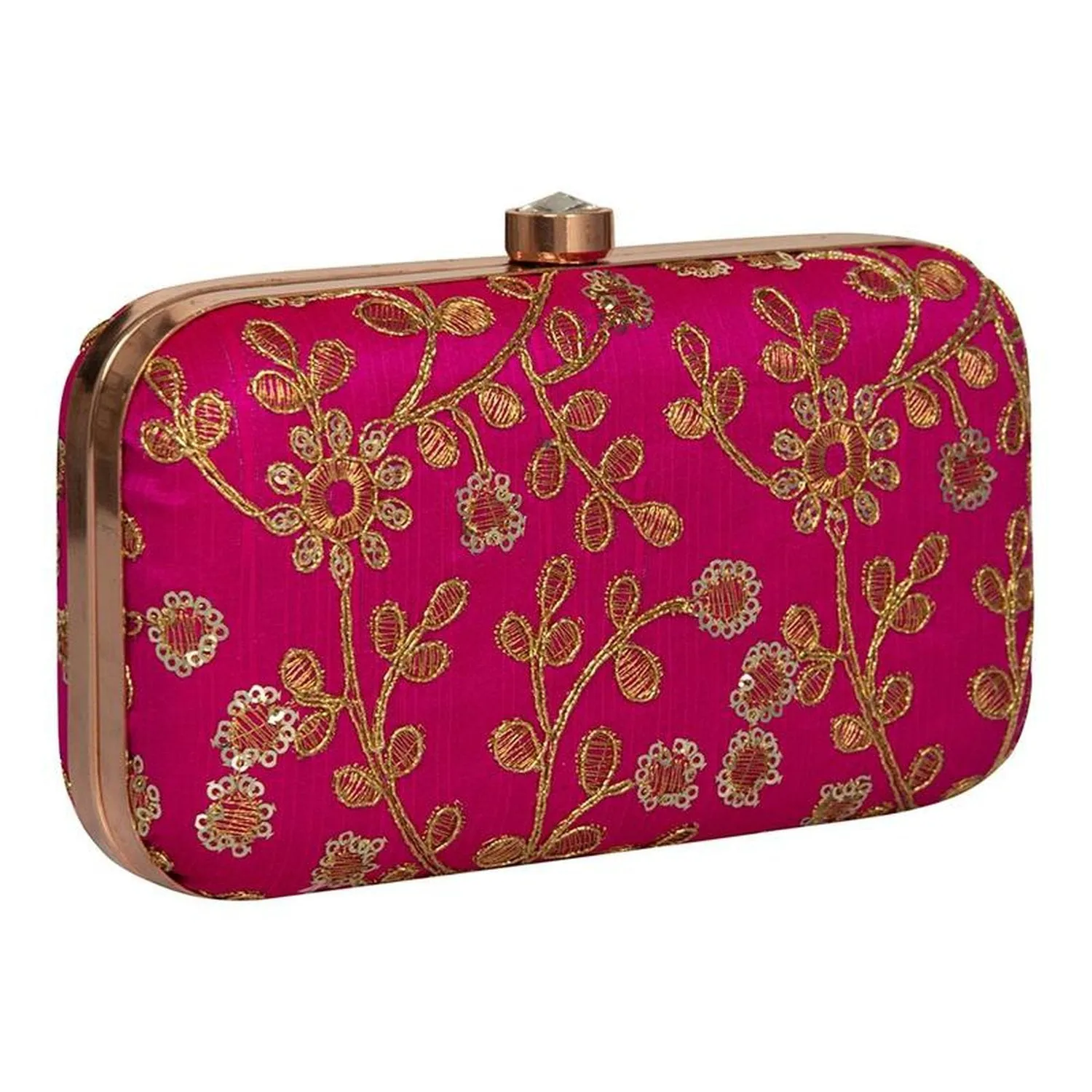 Exotic Hot Pink Party wear Bridal Fancy Designer clutch bag