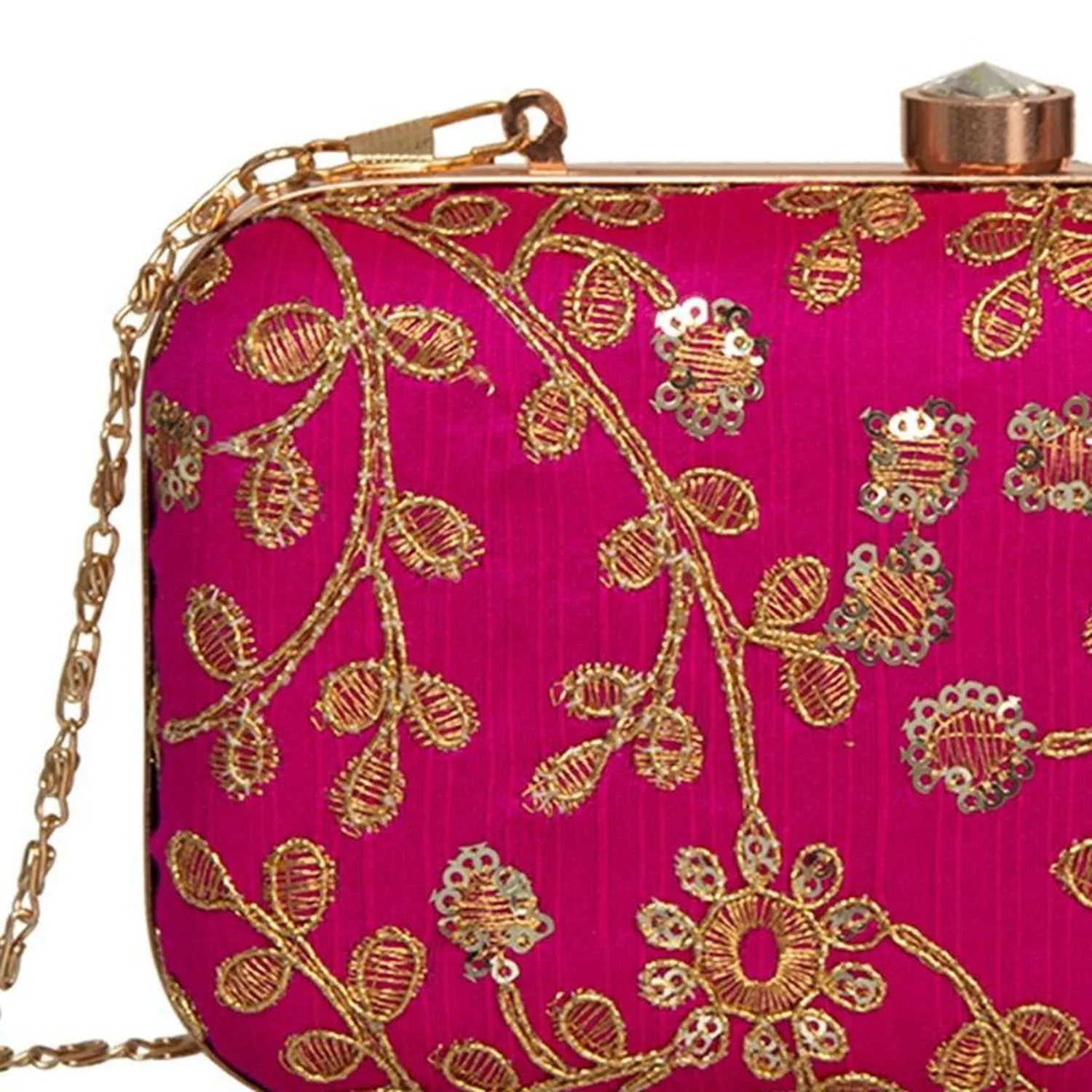 Exotic Hot Pink Party wear Bridal Fancy Designer clutch bag