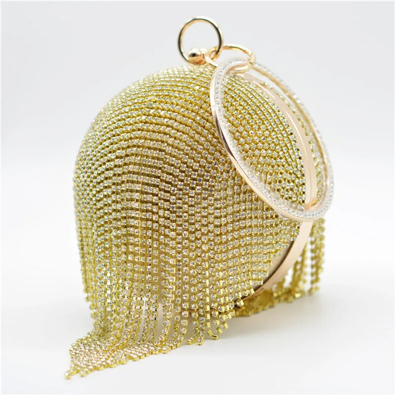 Fashionable Tassel Diamond Ball Evening Handbag