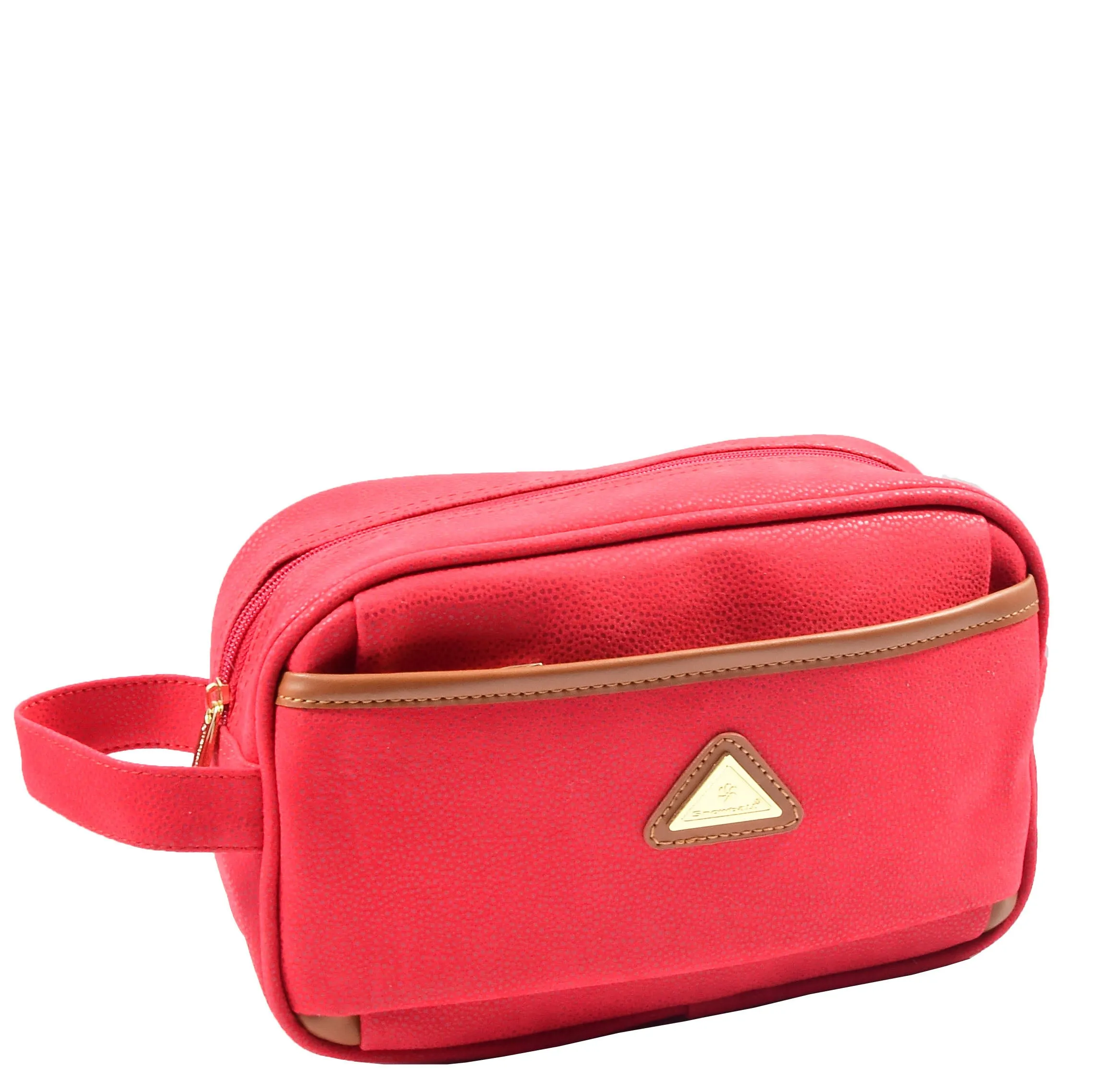 Faux Leather Toiletry Wash Bag Travel HOL8202 Red