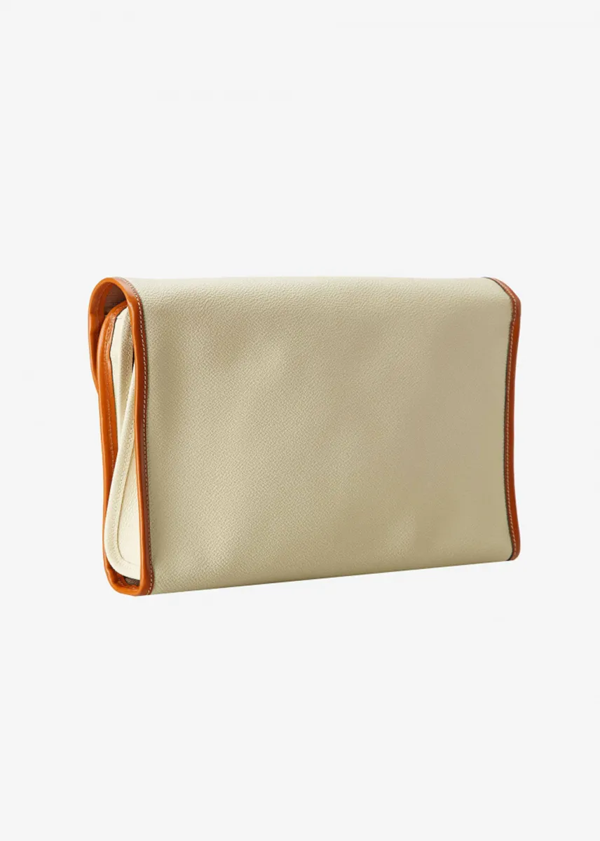 FIRENZE Necessaire Tri-Fold Overnight Toiletry Bag - Cream