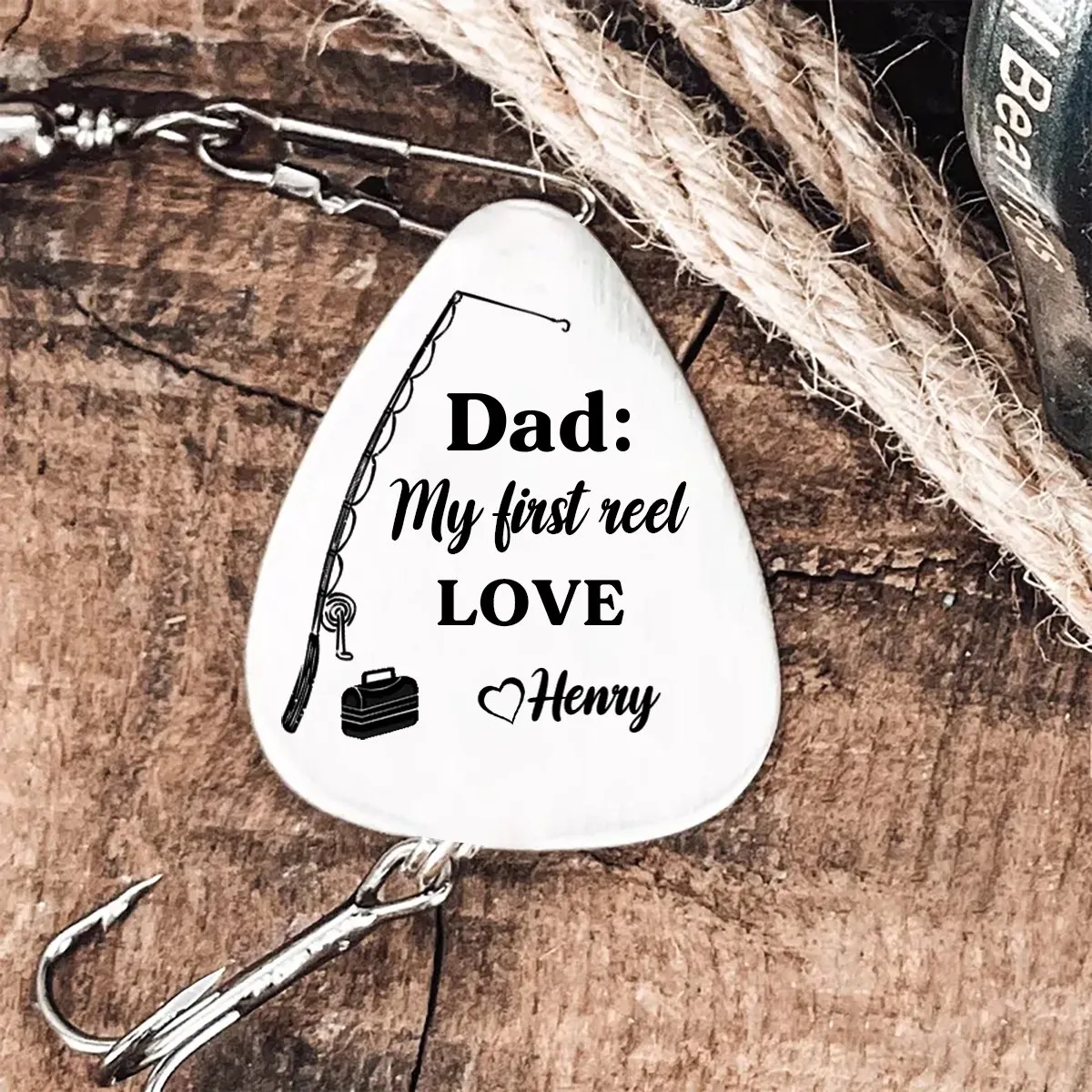 Fishing Lovers - Dad, My First Reel Love - Personalized Fishing Lure Keychain