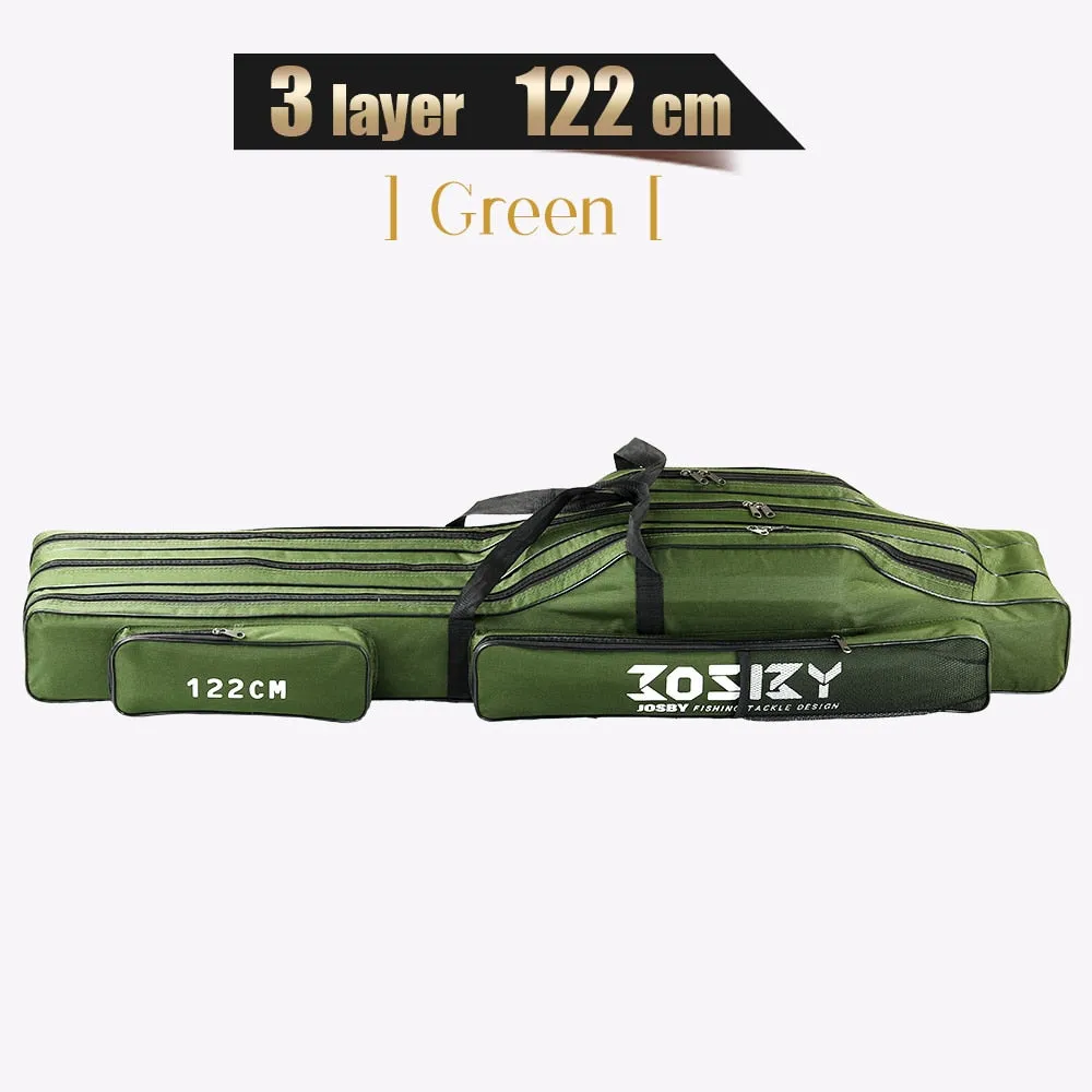 Fishing Rod Storage Bag  Oxford Cloth  1/2/3 Layer  Large Capacity Waterproof Multifunctional