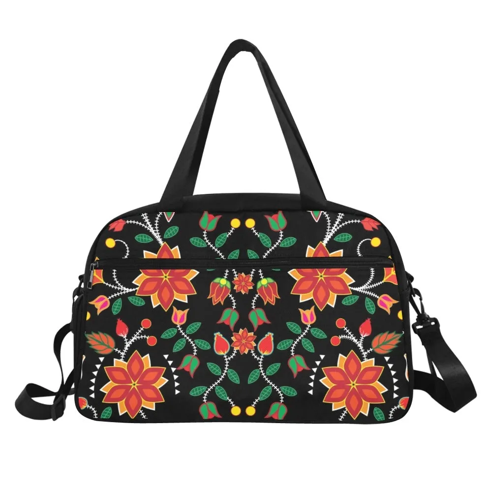 Floral Beadwork Six Bands Fitness Handbag