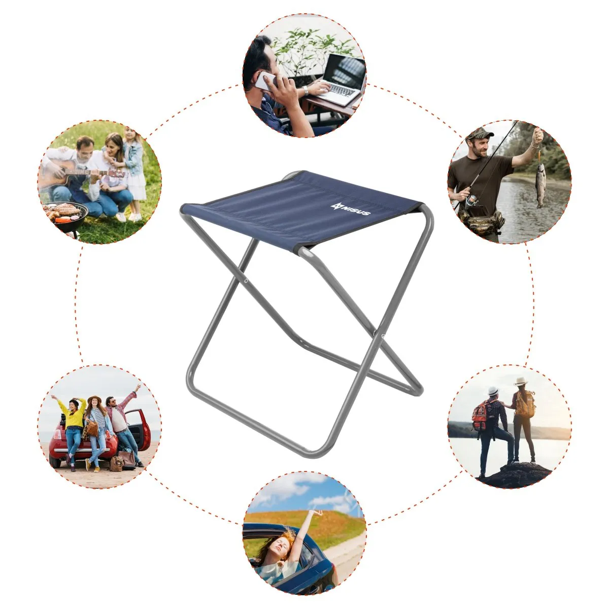 Folding Outdoor Camping Chair with Steel Frame