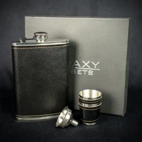 Galaxy 8oz Hip Flask & Cups Gift Set