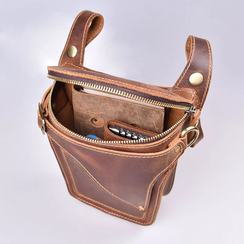 Genuine leather quality luxury treat bag waist bum bag zipper