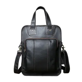 Genuine Leather Vertical Briefcase Handbag