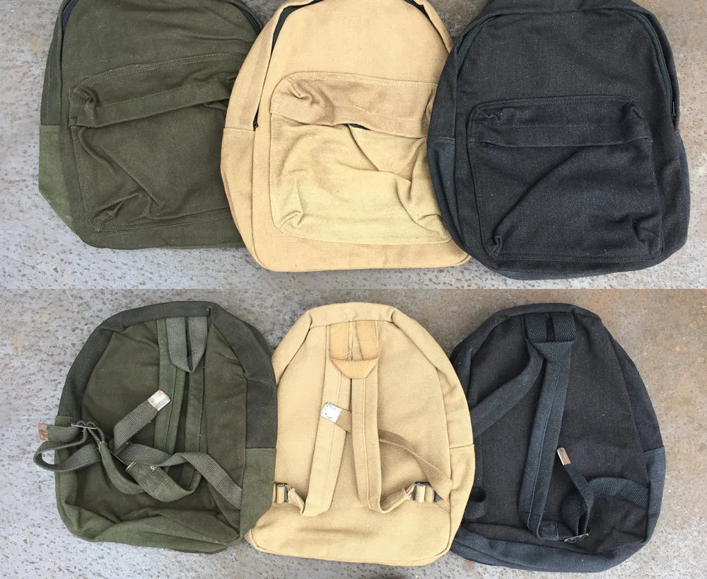 German Small Canvas Military Backpack - German Army Surplus