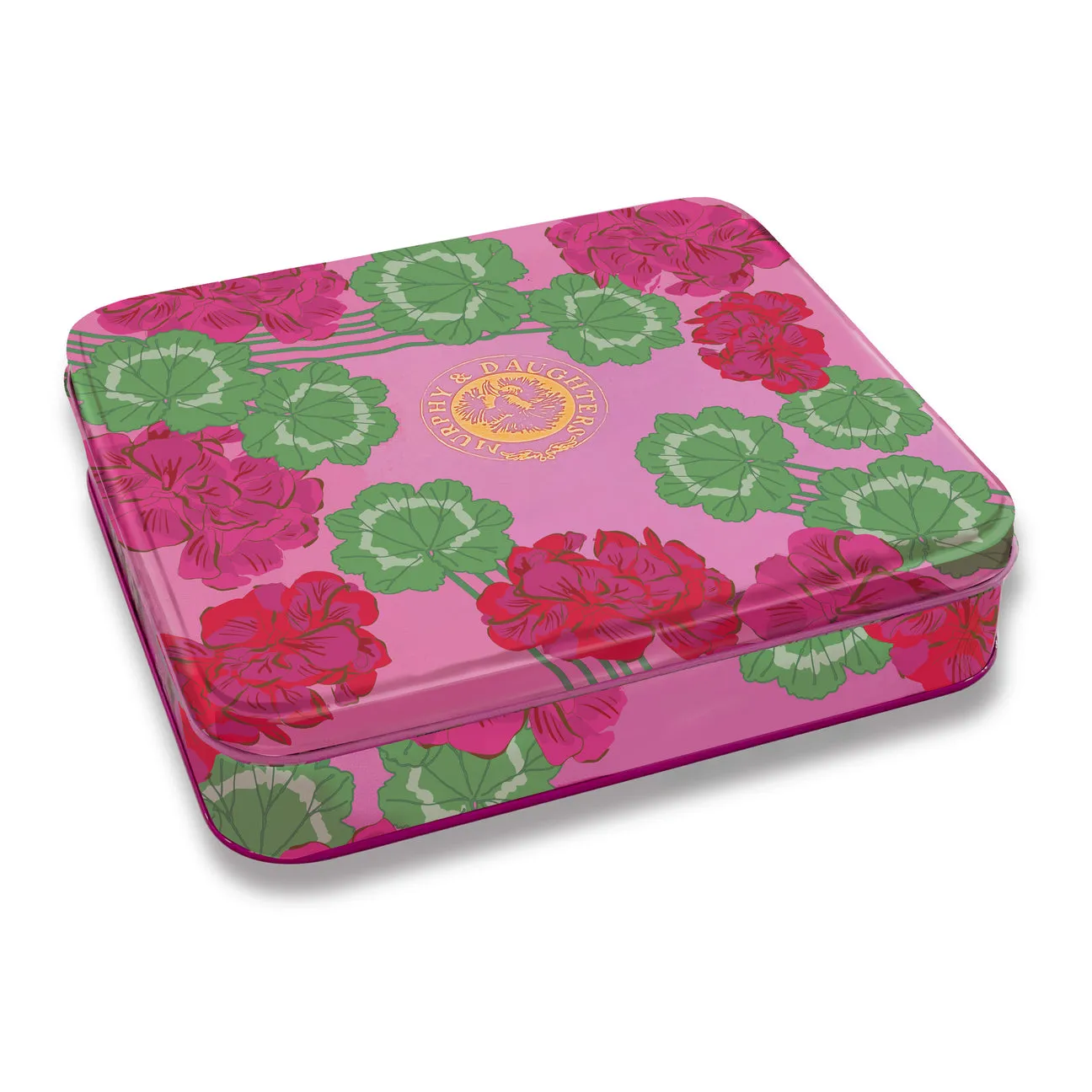 Gift Set of 3 full size hand creams in a Luxe Tin - Geranium Design