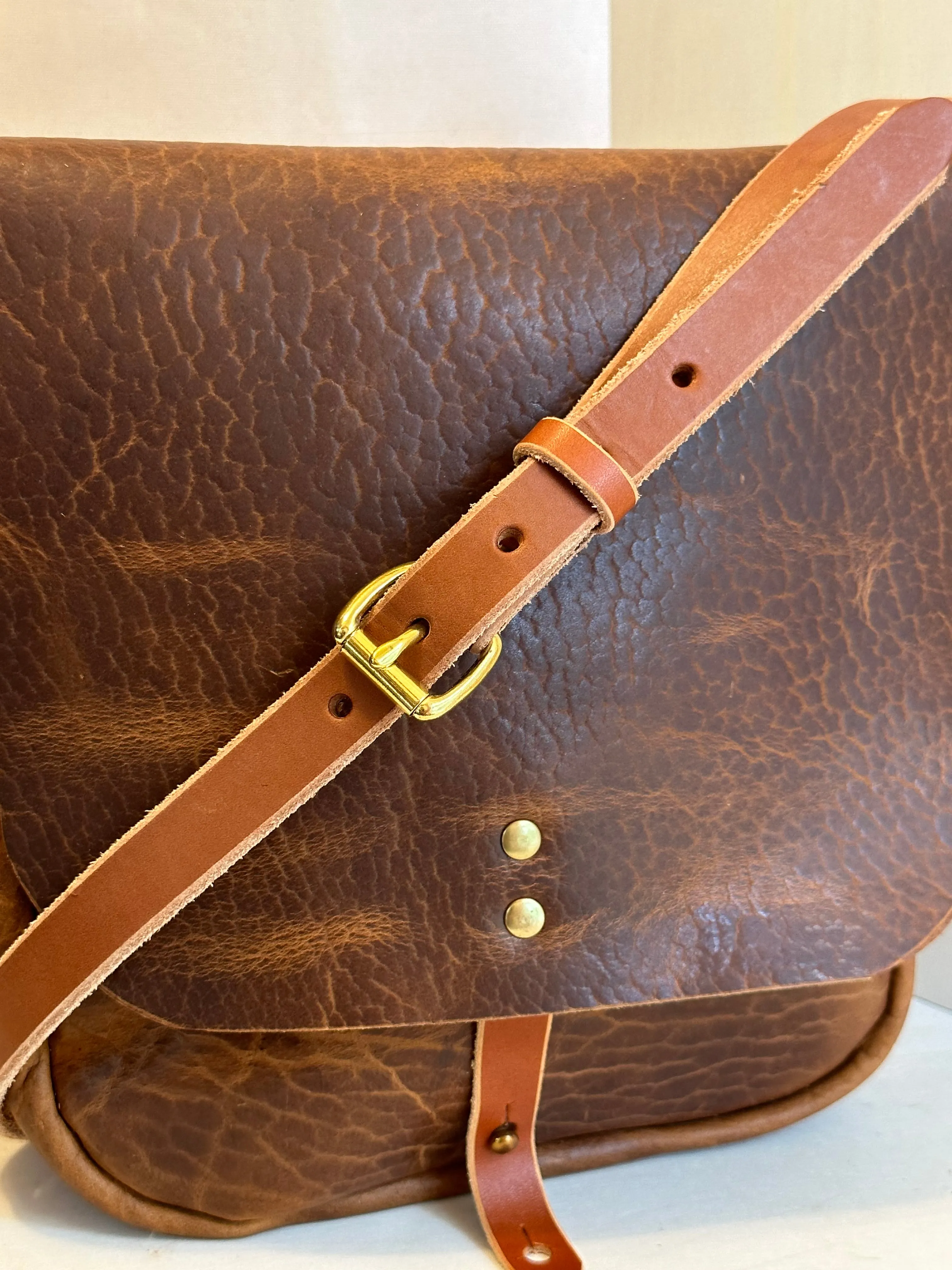 Glazed Bison Explorer Small Crossbody Leather Bag