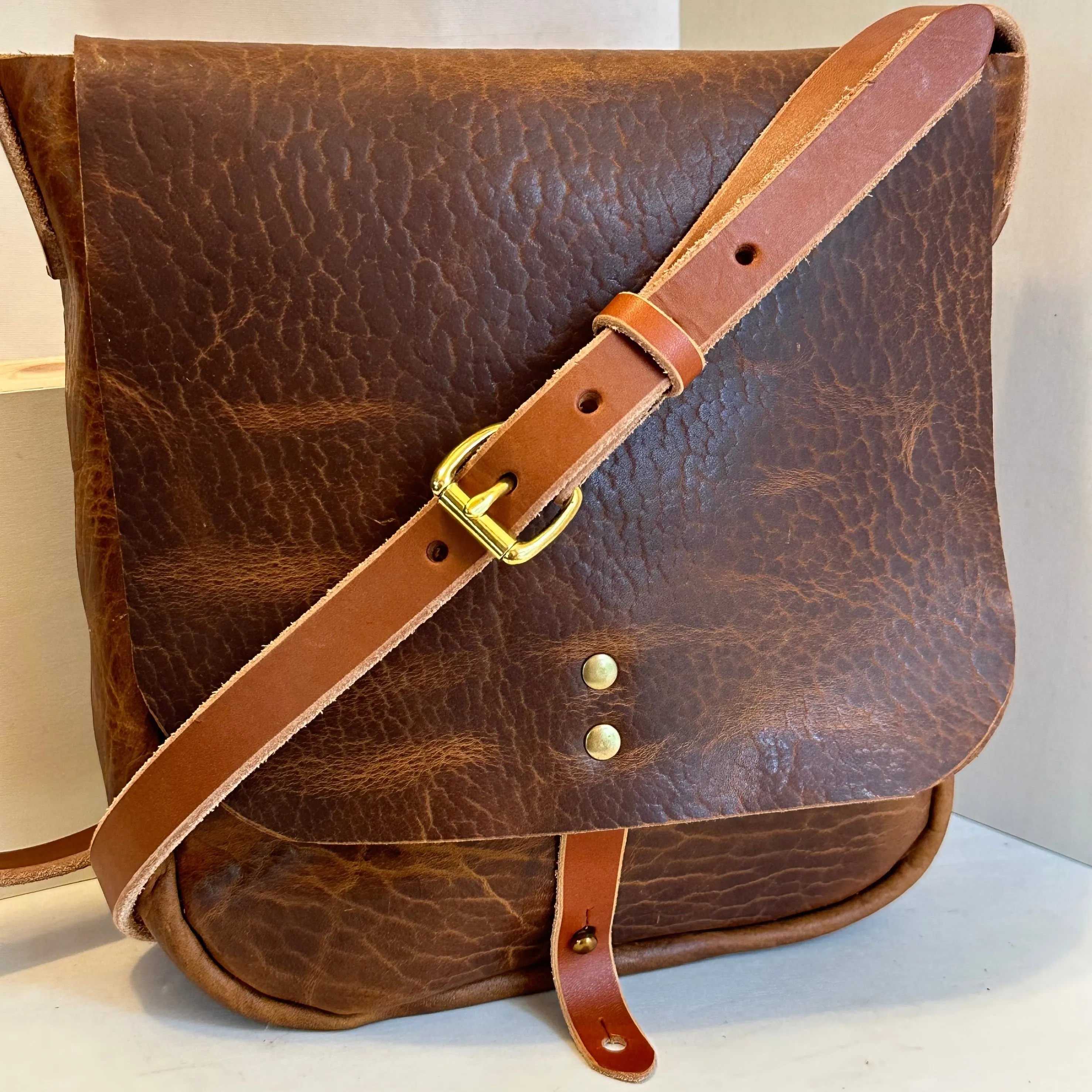 Glazed Bison Explorer Small Crossbody Leather Bag