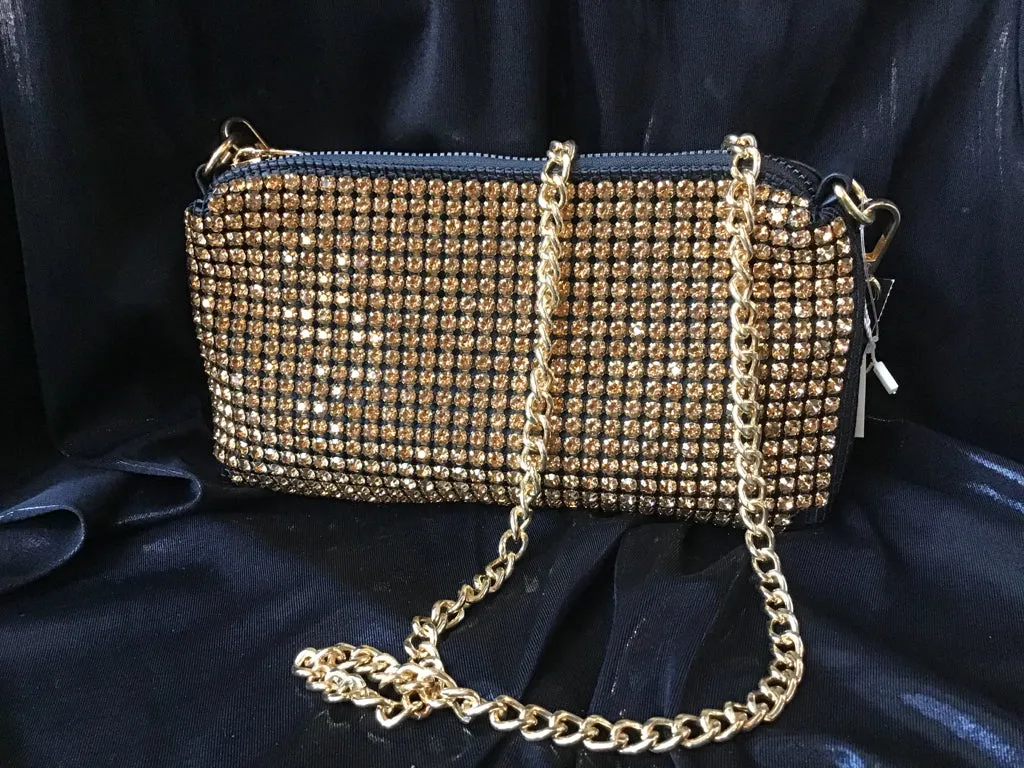 Gold Rhinestone Evening Bag