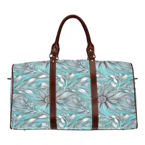 Green Elegant Large Print Floral Waterproof Travel Bag/Small (Model 1639)