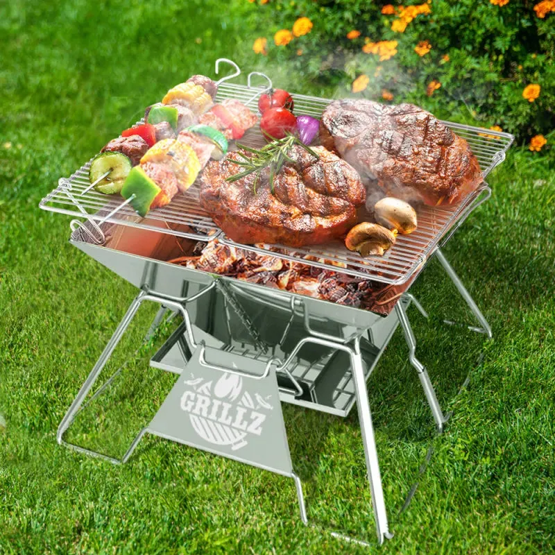 Grillz Ultra Compact 2-in-1 Camping Fire Pit and BBQ