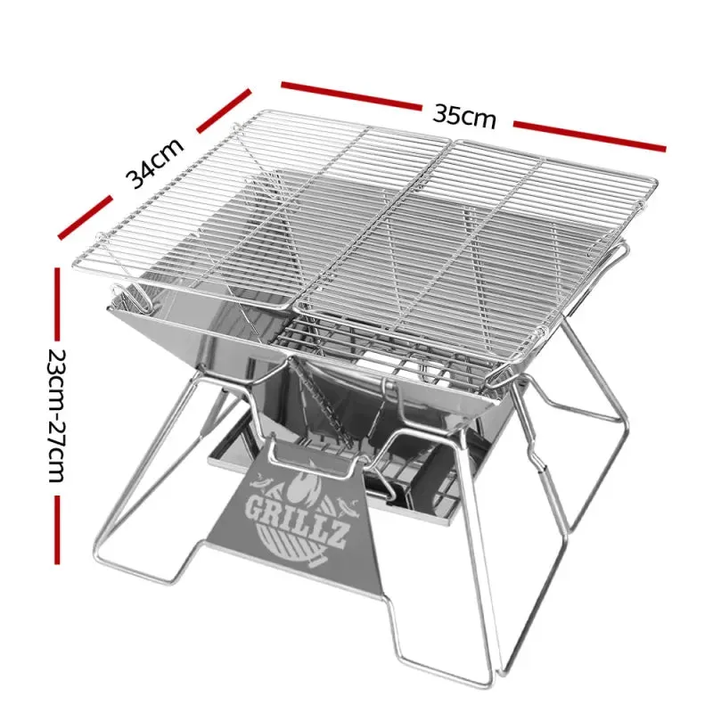 Grillz Ultra Compact 2-in-1 Camping Fire Pit and BBQ