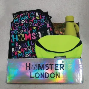 Hamster London Gift Hamper Rainbow Chums Sling Bag, Bottle & Waist Bag