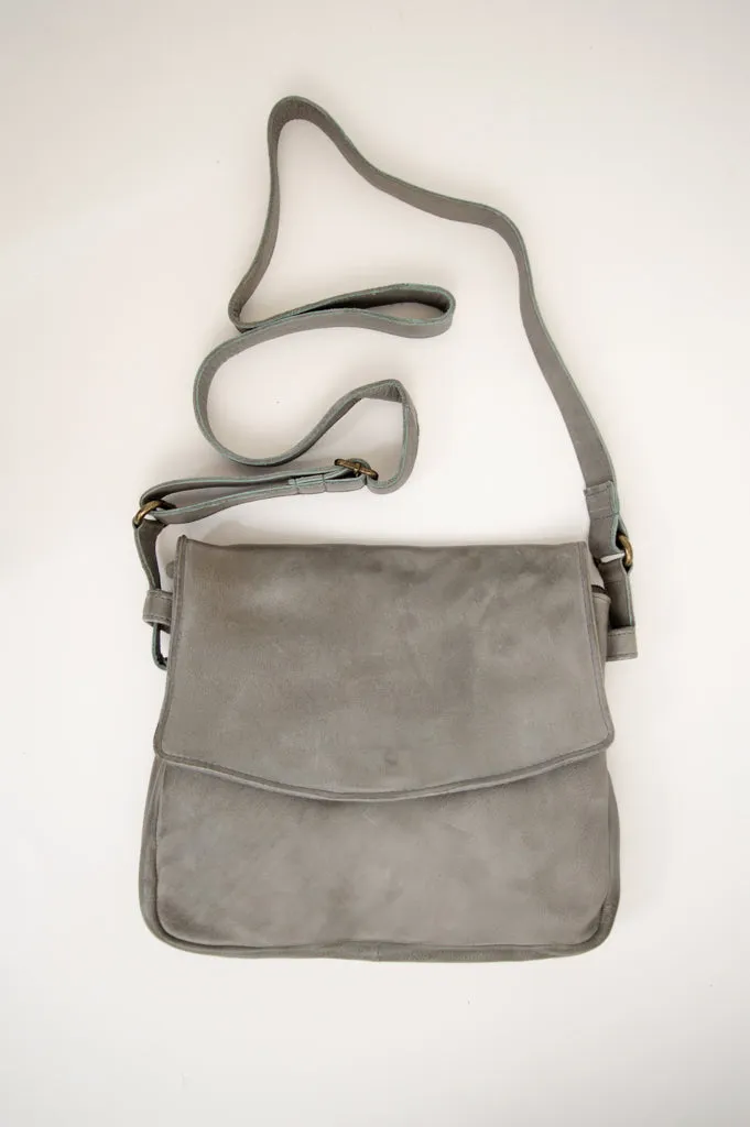 Handbag 098, Grey, Leather