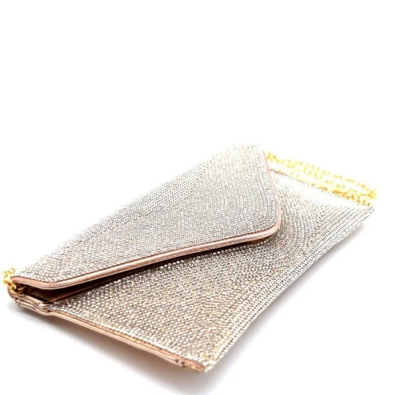 HD2521 Rhinestone Embellished Envelope Clutch