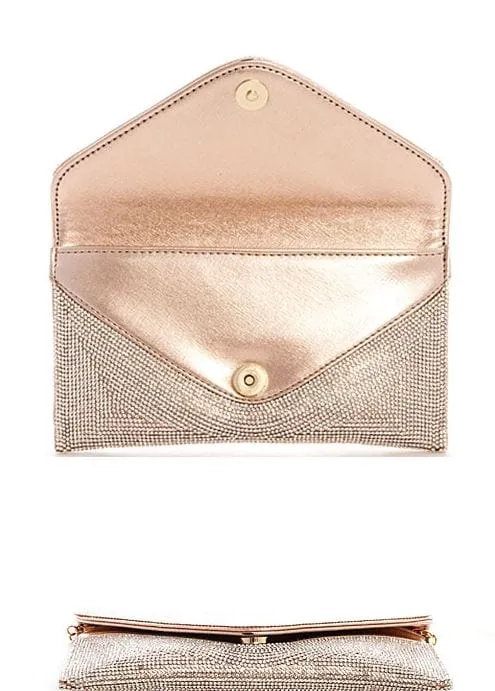 HD2521 Rhinestone Embellished Envelope Clutch