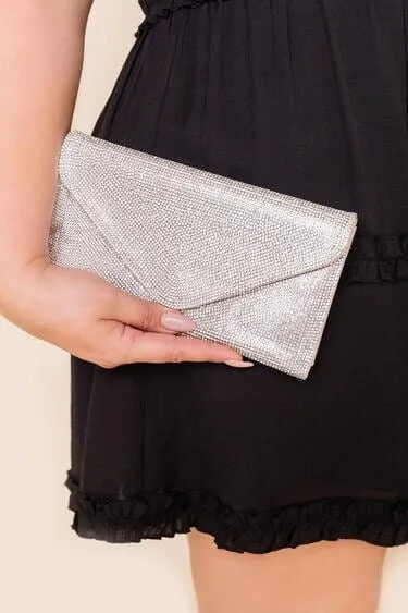 HD2521 Rhinestone Embellished Envelope Clutch