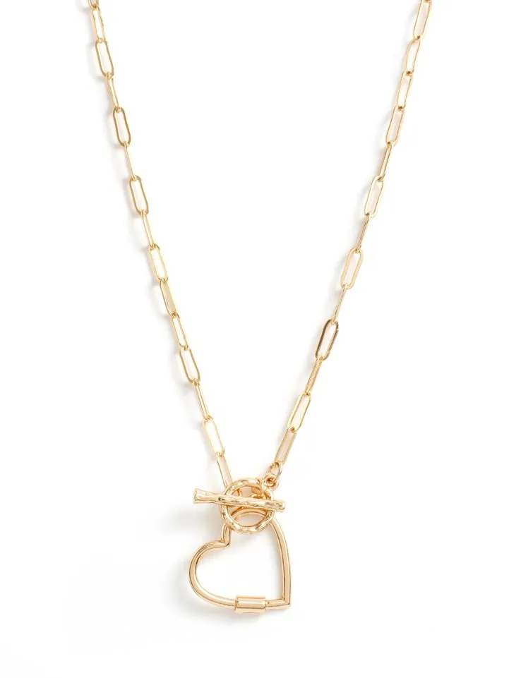 Heart Toggle Necklace - Gold