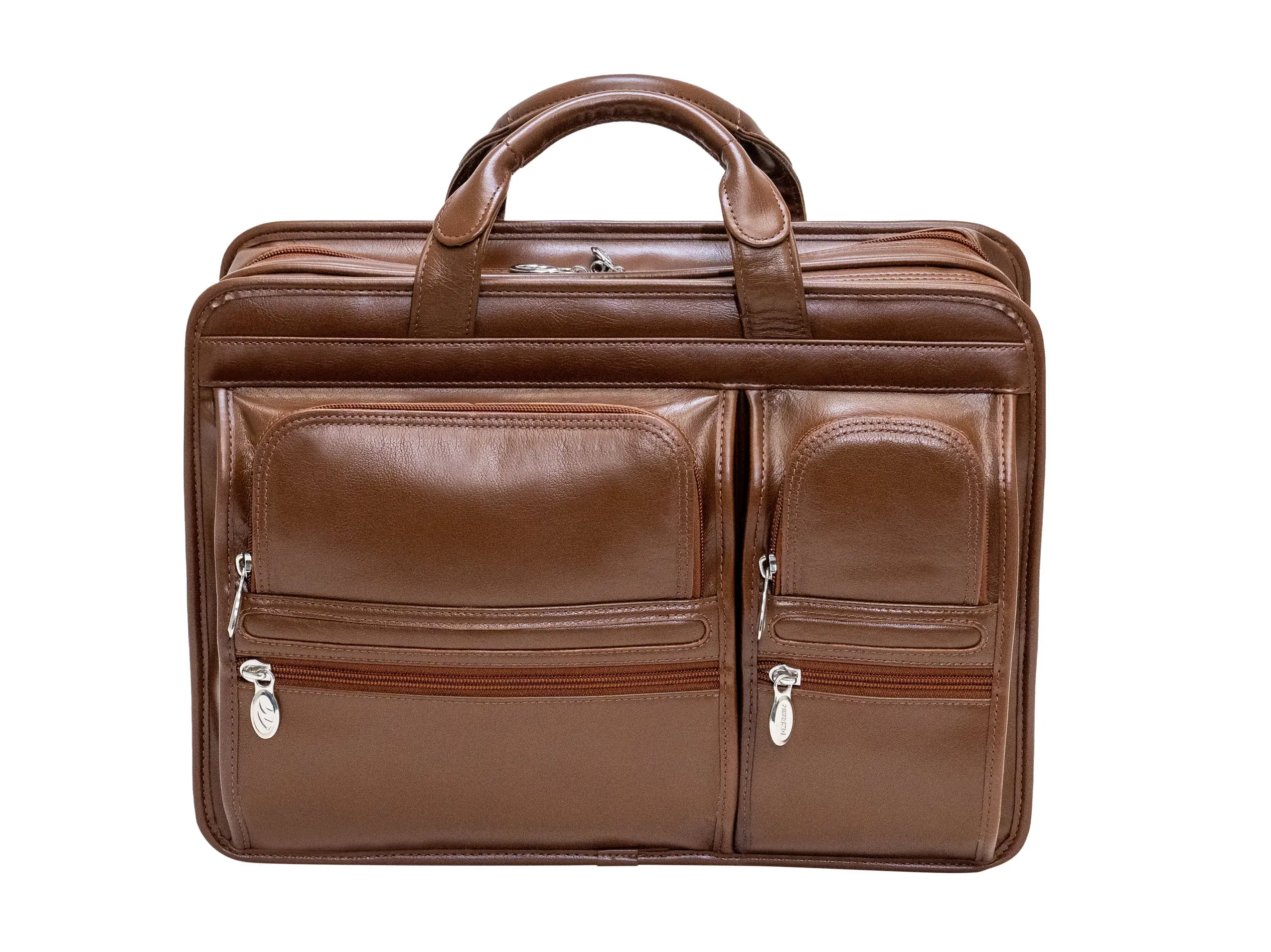 HUBBARD | 15” Leather Dual-Compartment Laptop Briefcase