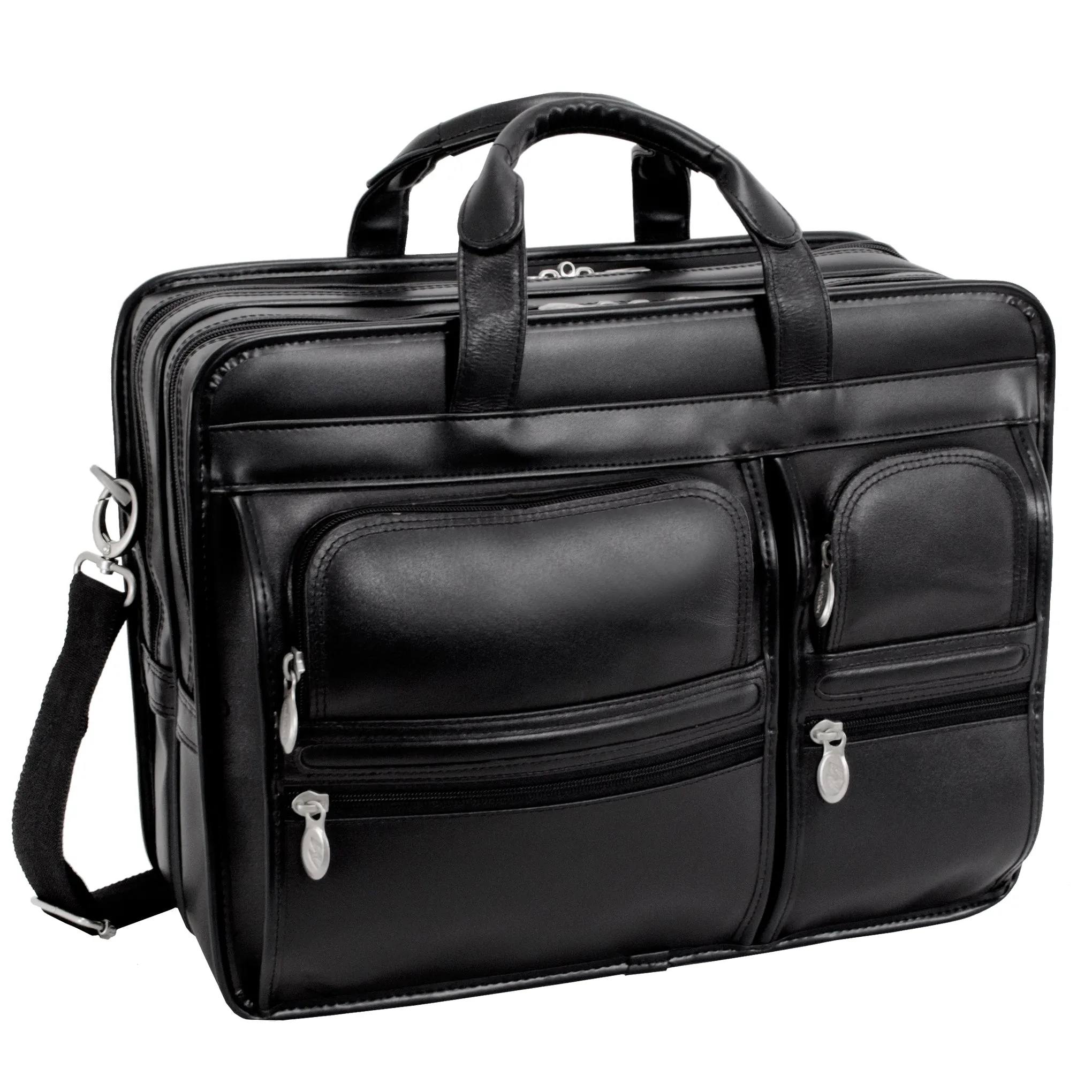 HUBBARD | 15” Leather Dual-Compartment Laptop Briefcase