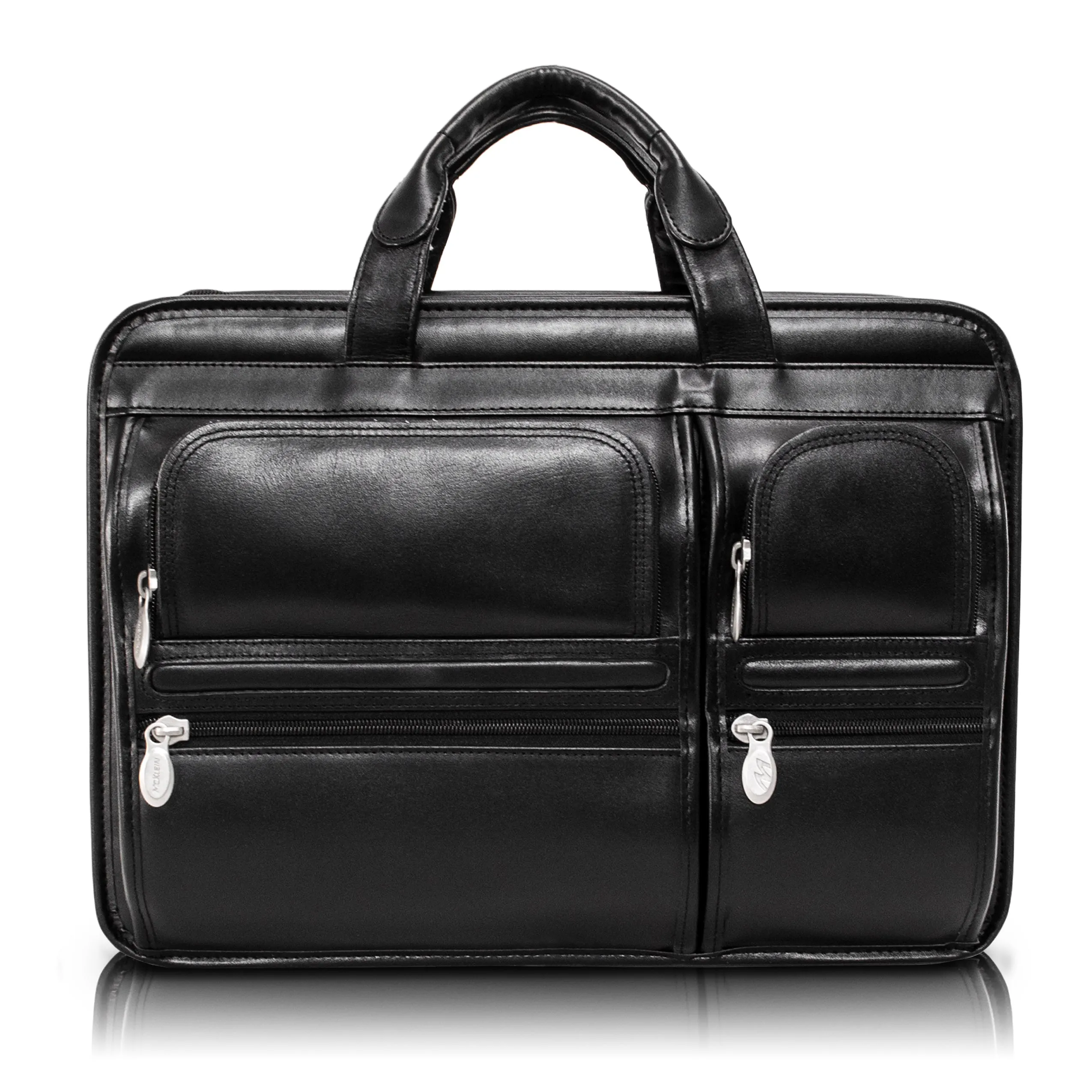 HUBBARD | 15” Leather Dual-Compartment Laptop Briefcase