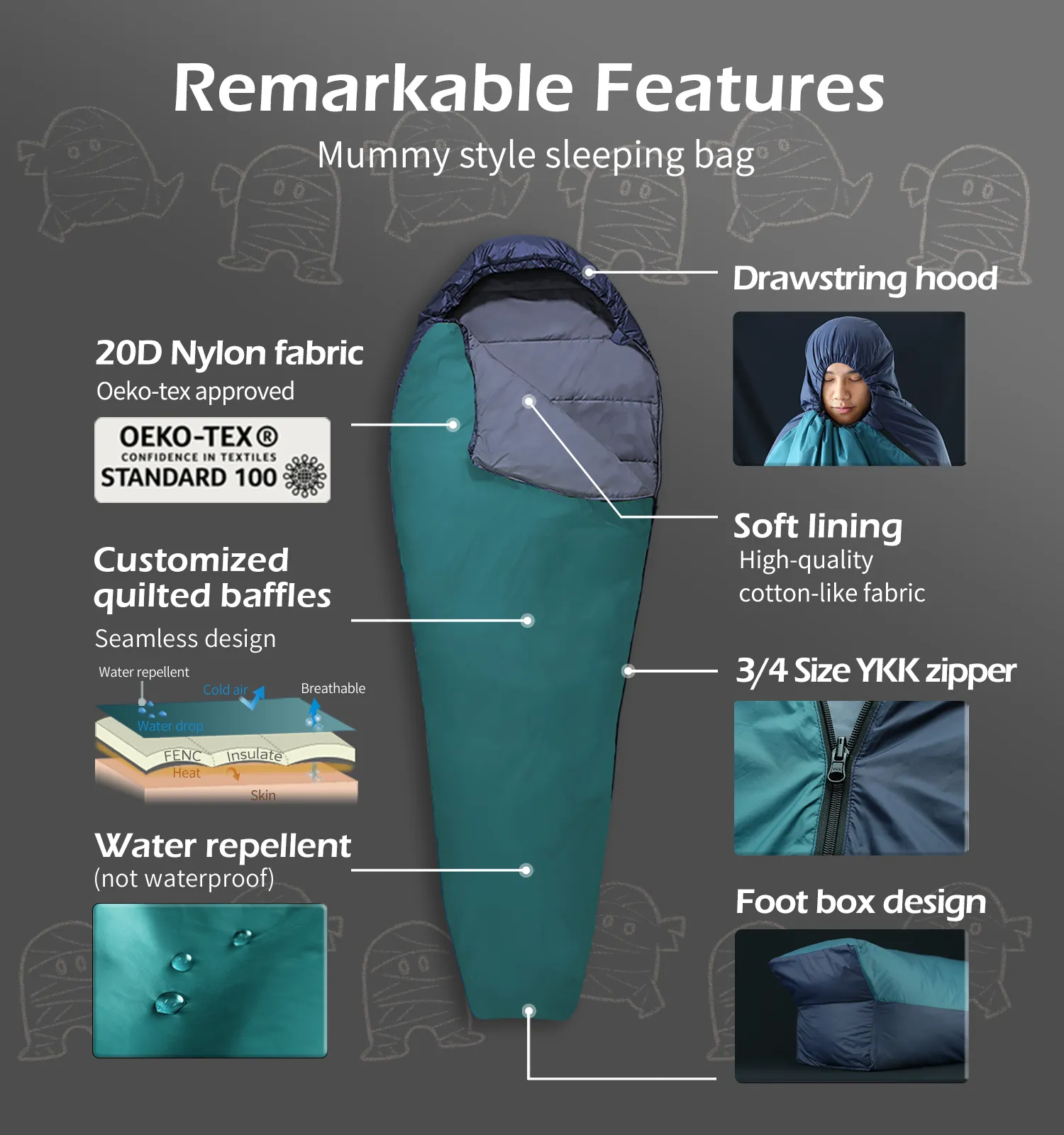 [Hyperax ft Litume] [C066] Ultra Air Summer Sleeping Bag 20°C/ 68°F