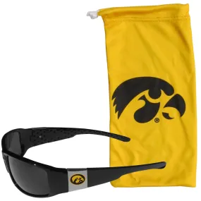 Iowa Hawkeyes Chrome Wrap Sunglasses and Bag