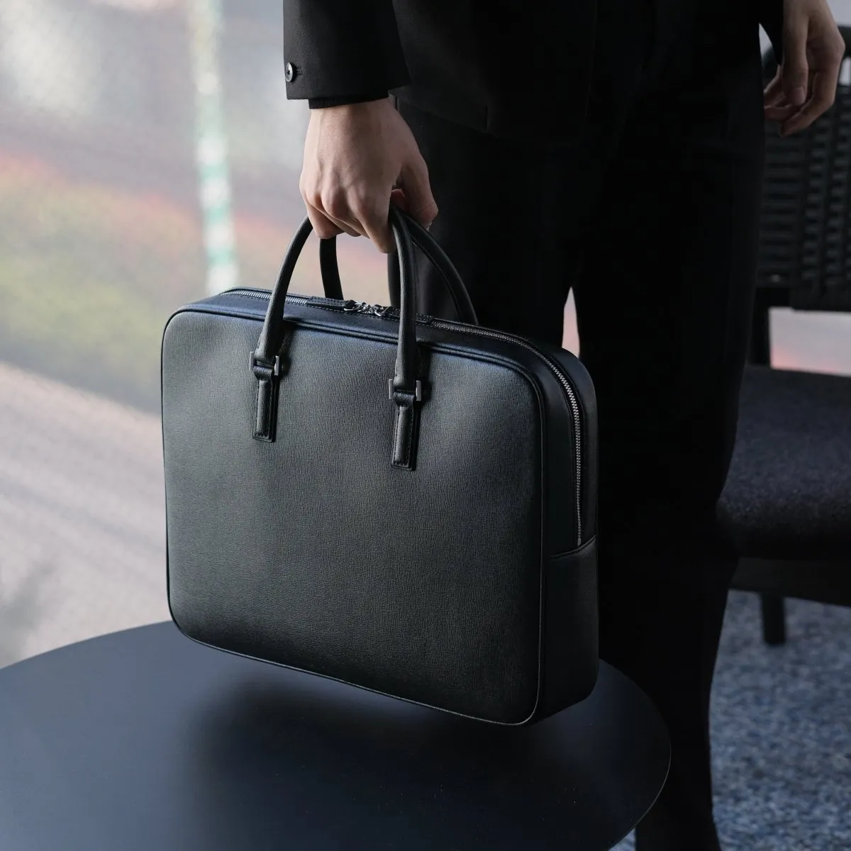 Italian Saffiano Leather Briefcase